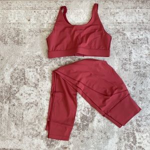 Outdoor Voices LightForm Earth Red Workout Set